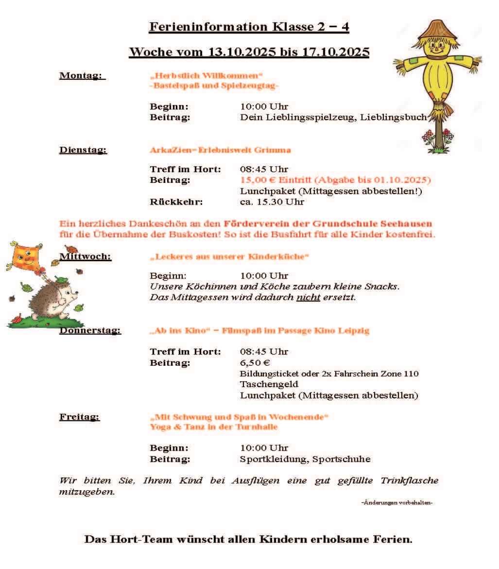 Oktoberferien 2025 woche 2